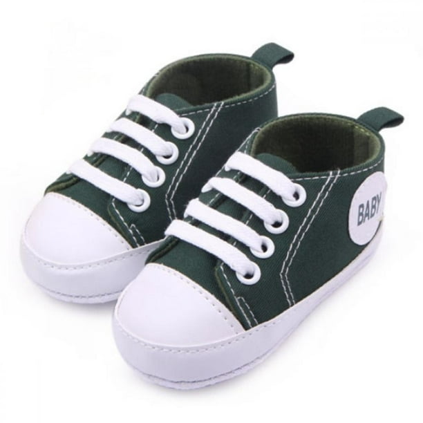 Cute Newborn Kids Canvas Sneakers Baby Boy Girl Soft Sole Crib Shoes 0-12Months